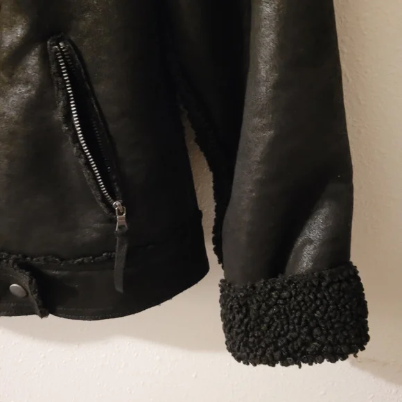 NWT Marrakech Women's Marissa Sherpa Fully Lined Moto/Bikers Jacket  Size Small - Picture 10 of 16